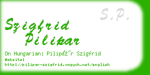 szigfrid pilipar business card